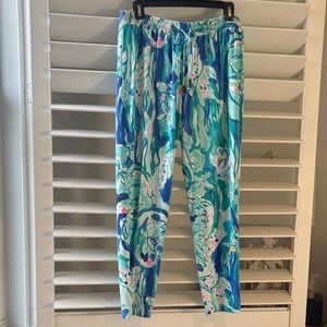 Lilly Pulitzer Women's Multicolor Drawstring Casual Pants;  Sz: M; EUC